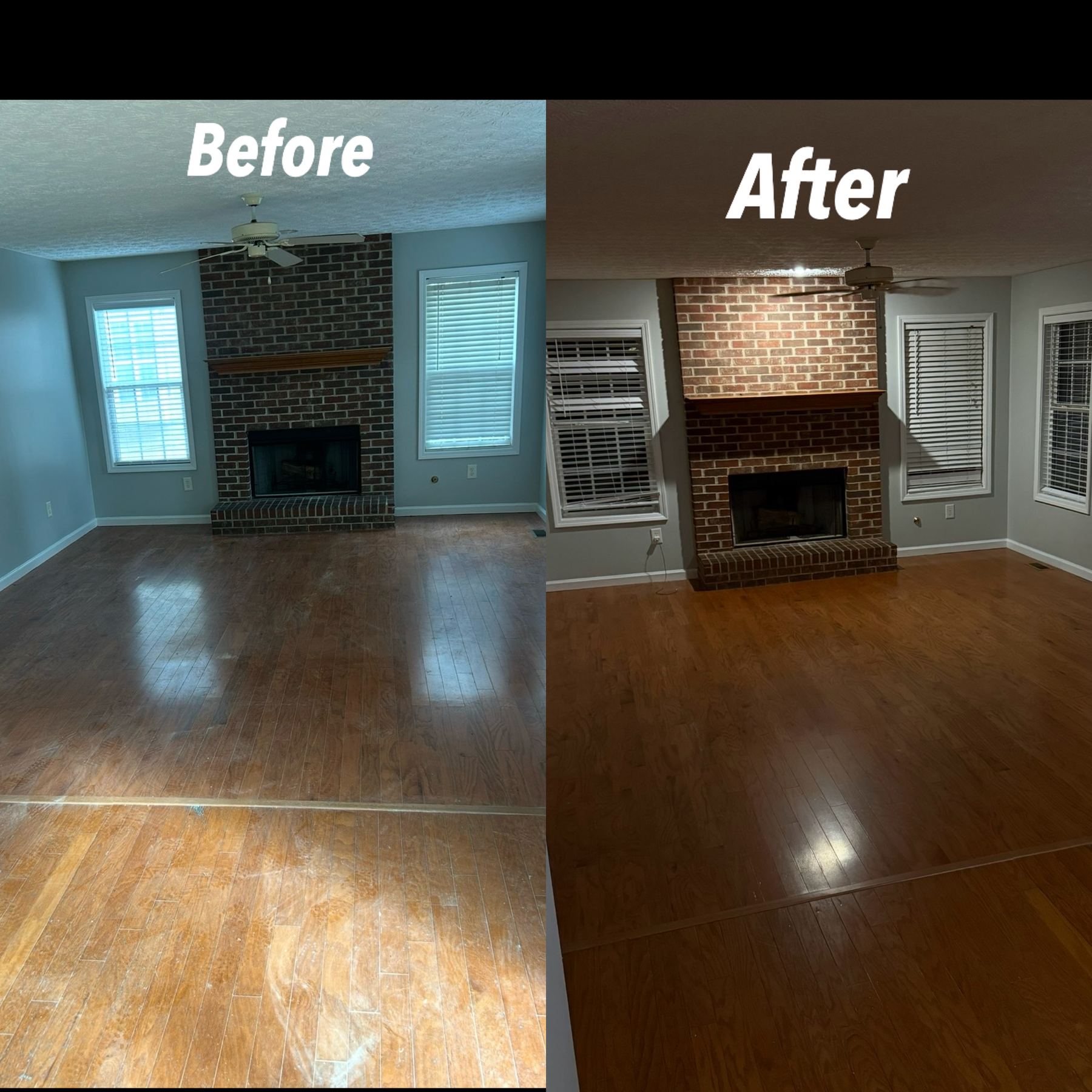 Hardwood floor deep clean & polish